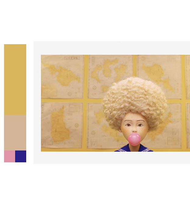 A curated color palette next to a styled photo