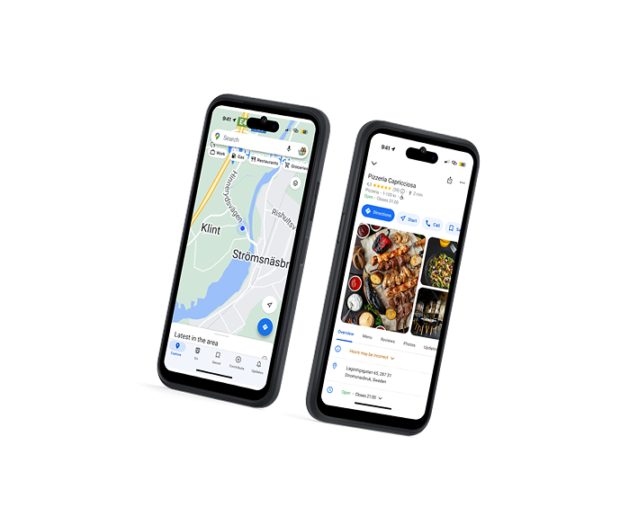Google Maps mockup